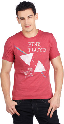 

Pink Floyd Printed Men's Round Neck Red T-Shirt, Red melange