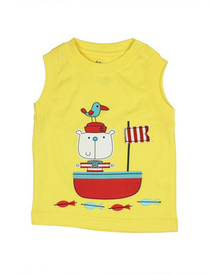 

Chirpie Pie by Pantaloons Boys Graphic Print Cotton T Shirt(Yellow, Pack of 1