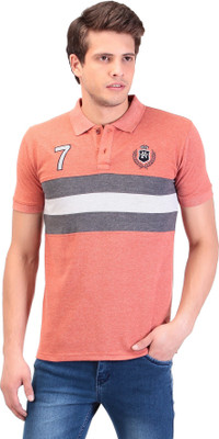 

TAG-7 Solid Men Polo Neck Red T-Shirt