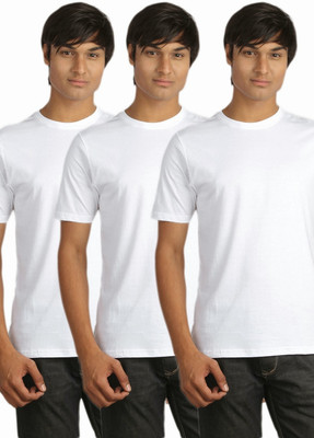 

Campus Sutra Solid Men Round Neck White T-Shirt(Pack of 3