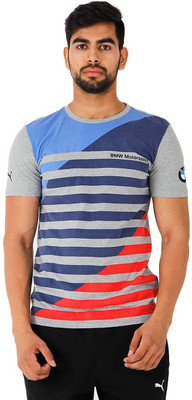 

Puma Graphic Print Men' Round Neck Grey T-Shirt, Athletic gray heather