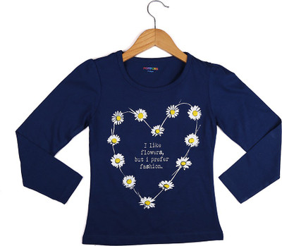 

Poppers by Pantaloons Girls Graphic Print T Shirt(Blue, Midnightblue