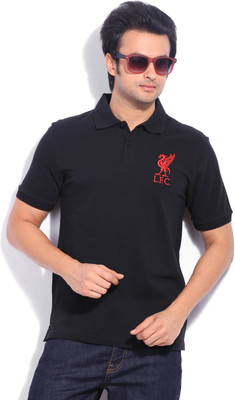 

Liverpool Football Club Solid Men's Polo Neck Black T-Shirt