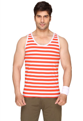 

SayItLoud Striped Men's Round Neck Grey, Orange T-Shirt