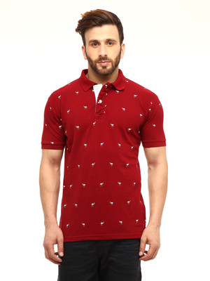 

Gritstones Printed Men' Polo Neck Red T-Shirt, Red6