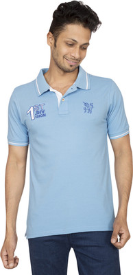 

Red Line Solid Men's Polo Neck Blue T-Shirt