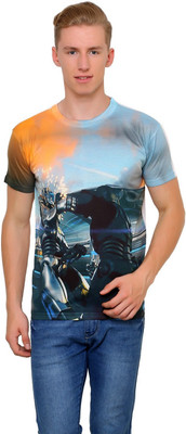 

Can Can Graphic Print Men' Round Neck Multicolor T-Shirt, White