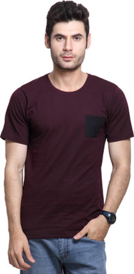 

Rigo Solid Men's Round Neck Maroon T-Shirt