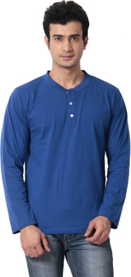

Leana Solid Men's Henley Dark Blue T-Shirt, Blue 1