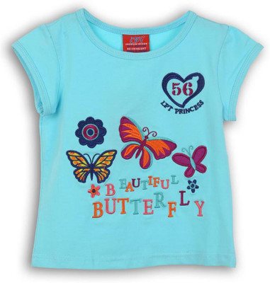 

Lilliput Girls Printed T Shirt(Multicolor, Blue