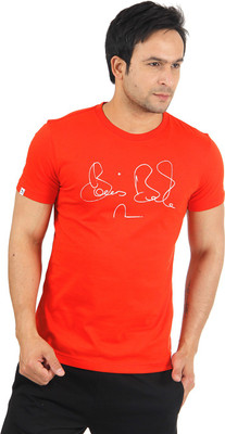 

Puma Graphic Print Men' Round Neck Red T-Shirt, Fiery red