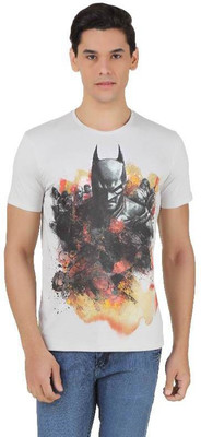 

Batman Printed Men' Round Neck Grey T-Shirt, Light grey