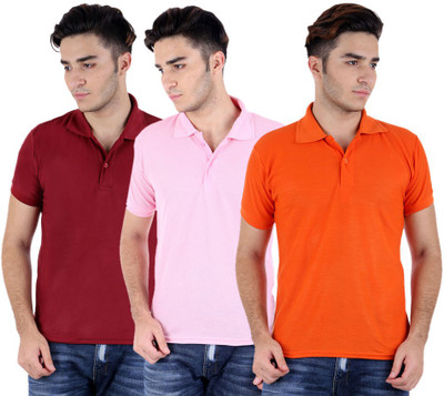 

Sanvi Traders Solid Men Polo Neck Multicolor T-Shirt(Pack of 3