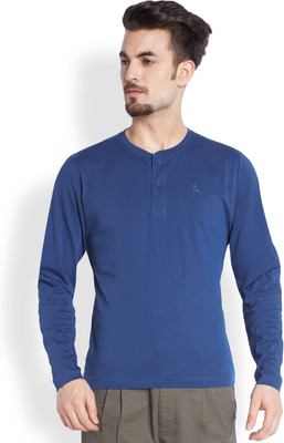 

Parx Solid Men's Henley Blue T-Shirt
