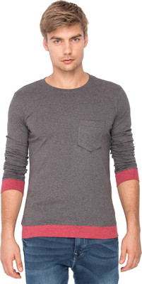 

Campus Sutra Solid Men Round Neck Grey T-Shirt