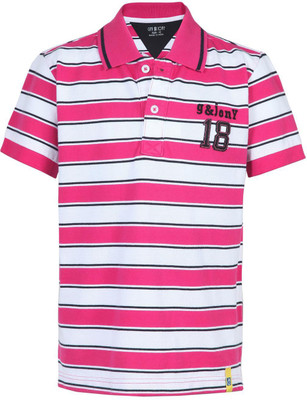 

Gini & Jony Boys Striped T Shirt(Pink, Pack of 1, 1265