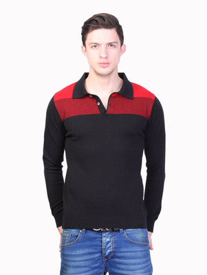 

Kalt Self Design Men Polo Neck Multicolor T-Shirt, Black;red