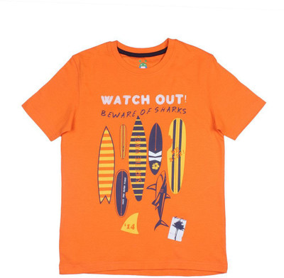 

Poppers by Pantaloons Boys Graphic Print T Shirt(Orange, Pack of 1