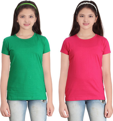 

FabTag - Sini Mini Girls Solid T Shirt(Multicolor