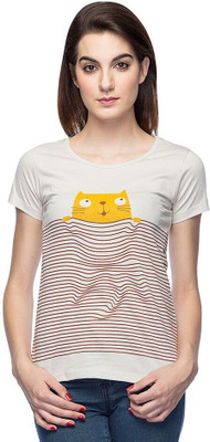 

Noi Printed Women's Round Neck Multicolor T-Shirt, Multicolor7