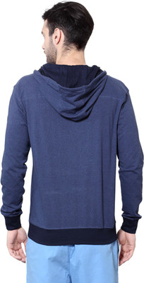 

Ajile by Pantaloons Solid Men's Hooded Light Blue T-Shirt, Blue melange