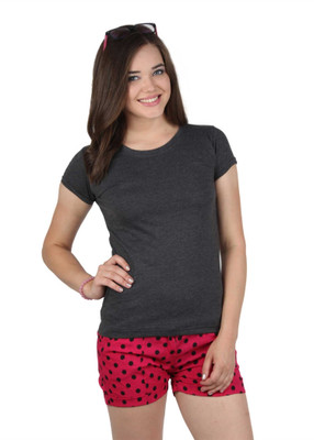 

SayItLoud Solid Women' Round Neck Grey T-Shirt
