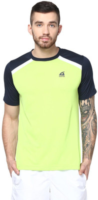 

Aurro Self Design Men's Round Neck Green T-Shirt, Dark navy