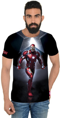 

Marvel Printed Men's Round Neck Multicolor T-Shirt, Black