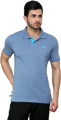 

Cotton County Premium Solid Men's Flap Collar Neck Blue T-Shirt, Navy