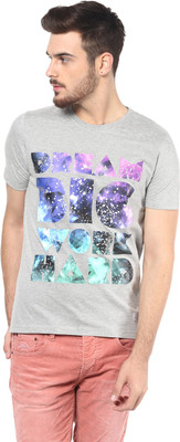 

Henry and Smith Printed Men's Round Neck Grey T-Shirt, Light grey