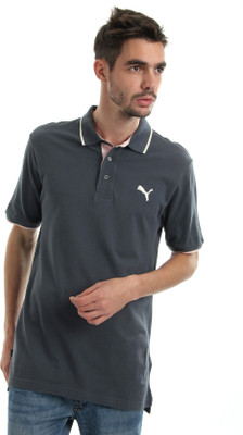 

Puma Solid Men' Polo Neck Grey T-Shirt, Ombre blue