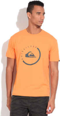 

Quick Silver Printed Men' Round Neck Orange T-Shirt, Njf0