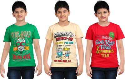 

FabTag - Dongli Boys Printed T Shirt(Multicolor, Pack of 3