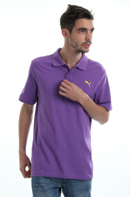 

Puma Solid Men' Polo Neck Purple T-Shirt, Deep lavender