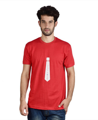 

Menlo Graphic Print Men's Round Neck Red T-Shirt
