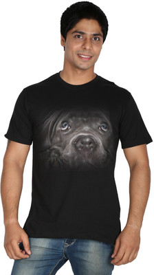 

Trendster Printed Men' Round Neck Black T-Shirt