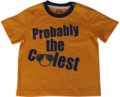 

Wow Mom Boys Printed Cotton T Shirt(Yellow, Pack of 1