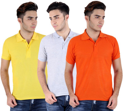 

Sanvi Traders Solid Men Polo Neck Multicolor T-Shirt(Pack of 3