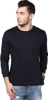 

Inkovy Solid Men's Round Neck Dark Blue T-Shirt, Navy blue