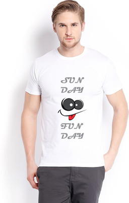 

Trendster Printed Men's Round Neck White T-Shirt