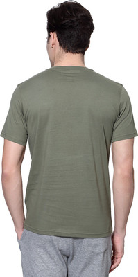 

Ajile by Pantaloons Solid Men's Round Neck Green T-Shirt, Light olive