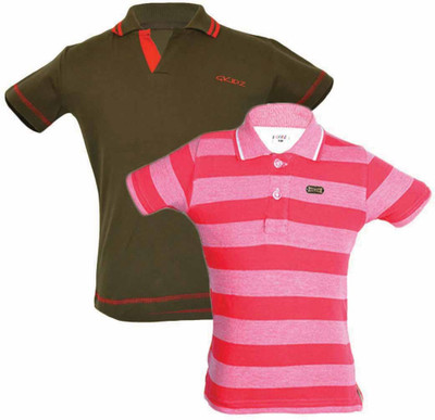 

Gkidz Boys Solid Cotton T Shirt(Multicolor, Pack of 2, Pink