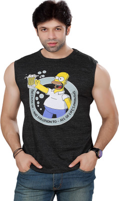 

Stephen Armor Graphic Print Men's Round Neck Grey T-Shirt