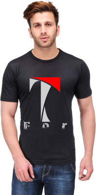 

Trendster Printed Men' Round Neck Black T-Shirt