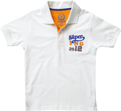 

SuperYoung Boys Solid T Shirt(White, Pack of 1, Off white
