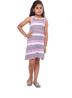 

Trmpi Girls Striped T Shirt(Multicolor, Multi - text