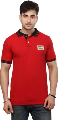 

Free Spirit Solid Men's Polo Neck Red T-Shirt