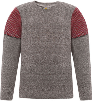 

Insta Fab Boys Solid Cotton T Shirt(Grey, Pack of 1