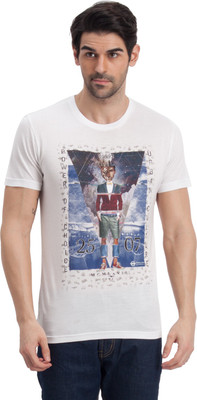 

Fritzberg Printed Men's Round Neck White T-Shirt, Noble white