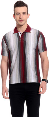 

TAB91 Striped Men's Polo Neck Multicolor T-Shirt